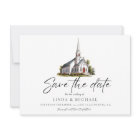 Watercolor Church Venue illustration Wedding