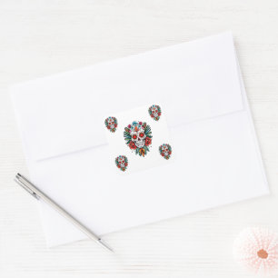 Watercolor Cinco De Mayo Colourful Sugar Skull Square Sticker