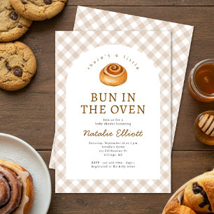 Watercolor Cinnamon Bun In The Oven Baby Shower Invitation
