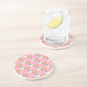 Watercolor Cinnamon Bun Pastry Coffee Coaster