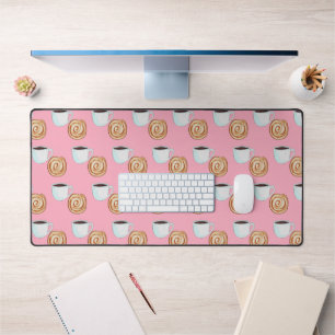 Watercolor Cinnamon Bun Pastry Coffee Desk Mat