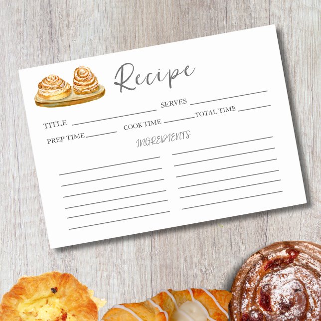 Watercolor Cinnamon Buns Recipe Table Number (Creator Uploaded)