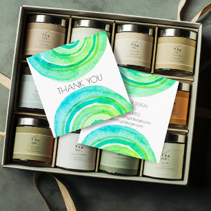 Watercolor Circle Abstract Minimalist Order Thanks Square Business Card