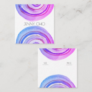 Watercolor Circle Abstract Purple CUSTOM HANG TAGS