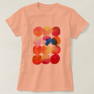 Watercolor circle pattern abstract art warm colour T-Shirt