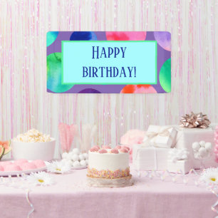 Watercolor Circles Birthday  Banner