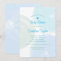 Watercolor Circles Blue Green Boy Baby Shower