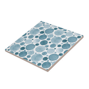 Watercolor Circles - Blue Tile
