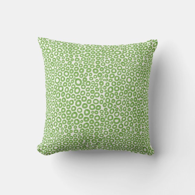 Watercolor Circles - Washy Green Cushion (Front)