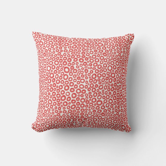 Watercolor Circles - Washy Red Cushion (Front)