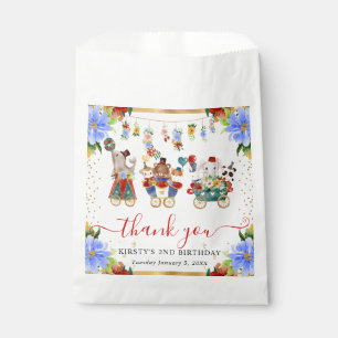 Watercolor Circus Animals Train Floral Birthday Favour Bags