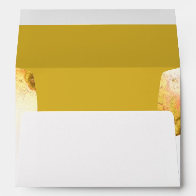 Watercolor Citrine Gold Geode JustCards™ Envelope (Back (Bottom))