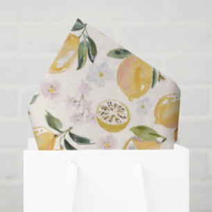 Watercolor Citrus & Blueberry Pattern Tissue Paper