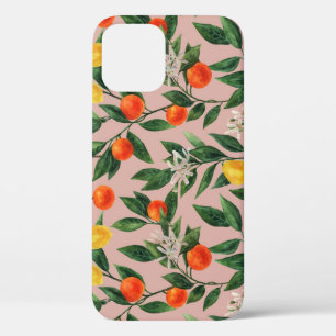 Watercolor Citrus Branches Ornament Pattern iPhone 12 Case