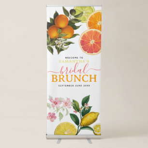 Watercolor Citrus Bridal Brunch Bridal Shower Retractable Banner