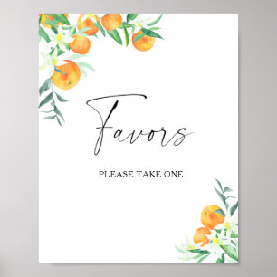 Watercolor citrus - bridal favours please take one poster