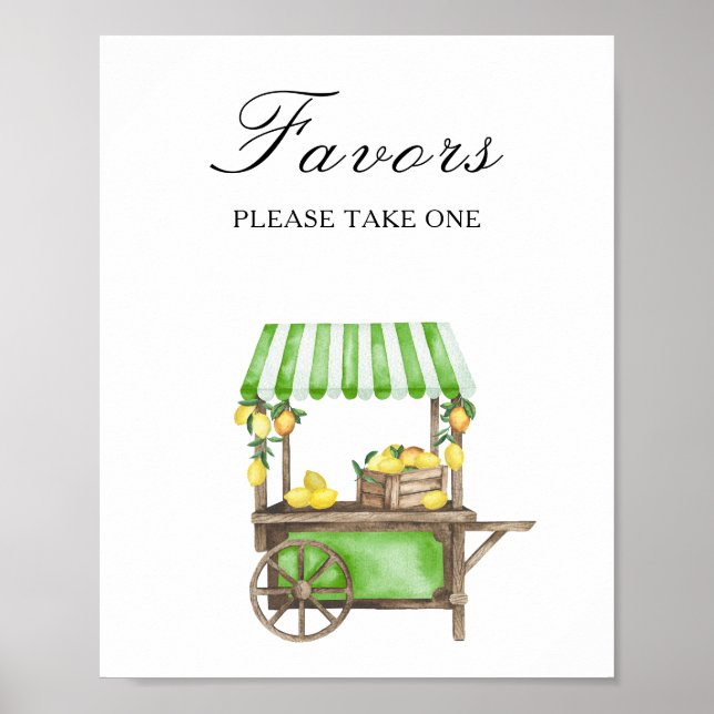 Watercolor citrus bridal shower - Favors Poster (Front)