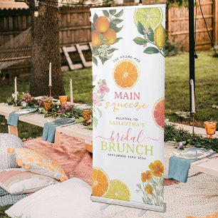 Watercolor Citrus Floral Bridal Shower Brunch Arch Retractable Banner