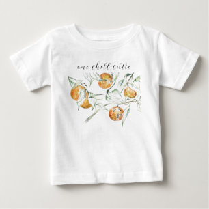 Watercolor Citrus Fruit Chill Clementine Cutie  Baby T-Shirt