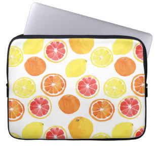 Watercolor Citrus Fruit Pattern Laptop Sleeve