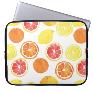 Watercolor Citrus Fruit Pattern Laptop Sleeve
