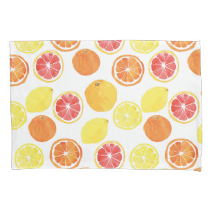 Watercolor Citrus Fruit Pattern Pillowcase