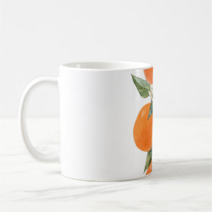 Watercolor citrus fruits orange lemon coffee mug