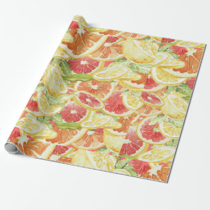 Watercolor Citrus Grapefruit Lemon & Orange Wrapping Paper