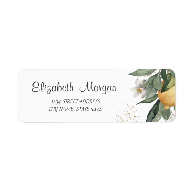 Watercolor Citrus Lemons Blooming (Front)