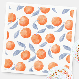Watercolor Citrus Oranges Mediterranean  Napkin