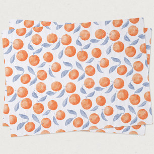 Watercolor Citrus Oranges Mediterranean  Tissue Paper