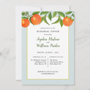 Watercolor Citrus Rehearsal Dinner Invitation
