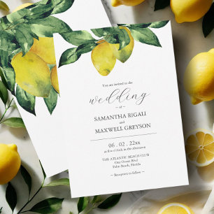 Watercolor Citrus Wedding Invitations