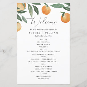 Watercolor citrus wedding. Summer floral program
