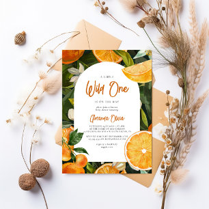 Watercolor Citrus Wild One Baby Shower Invitation