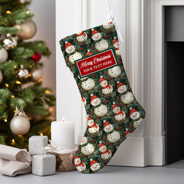 Watercolor Classic Christmas Stocking Personalised (Watercolor Classic Christmas Stocking Personalized)
