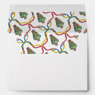 Watercolor Classic Christmas Tree Envelope