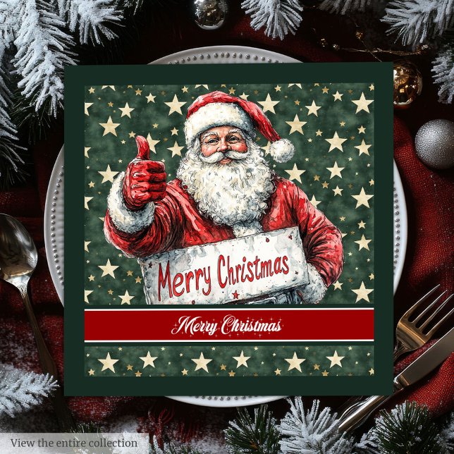 Watercolor Classic Santa Claus Family Napkins (Watercolor Classic Santa Claus Family Napkins)