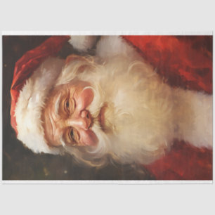 Watercolor classic Santa Claus smiling red hat Tissue Paper