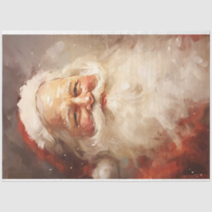 Watercolor classic Santa Claus smiling red hat Tissue Paper