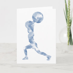 Watercolor Clean & Jerk in Blue Card