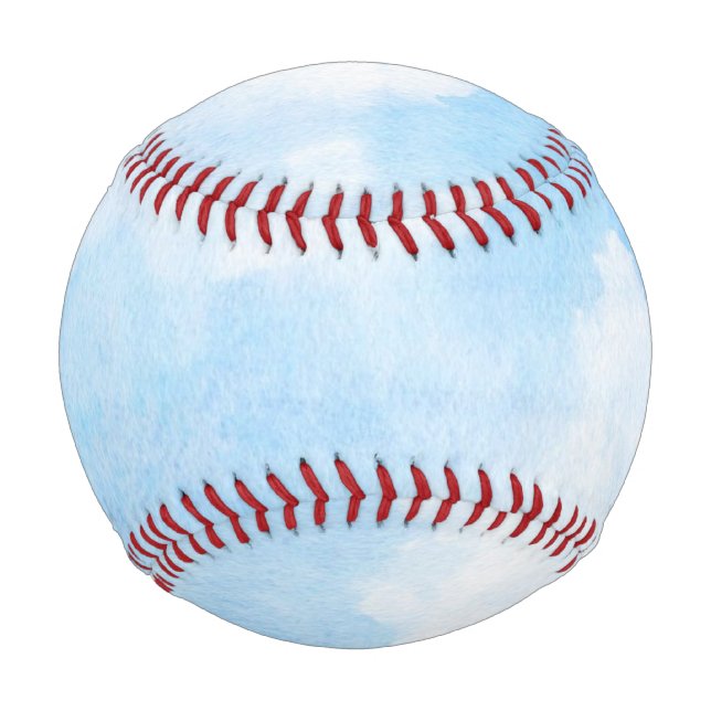 Watercolor clouds and sky background baseball (Front)