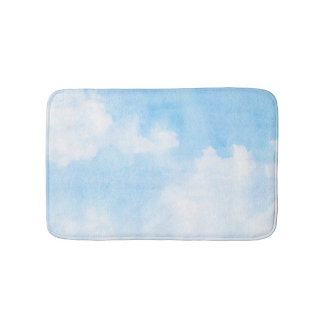 Watercolor clouds and sky background bath mat (Front)