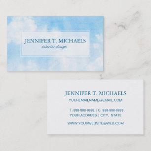 Watercolor clouds and sky background business card