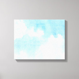 Watercolor clouds and sky background canvas print