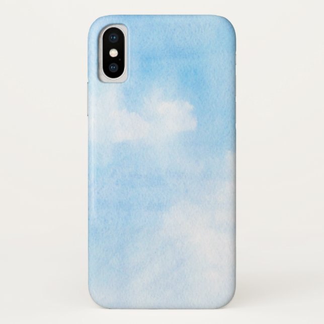 Watercolor clouds and sky background Case-Mate iPhone case (Back)