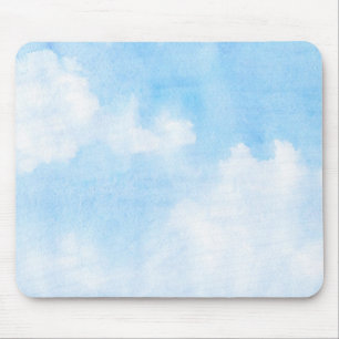Watercolor clouds and sky background mouse mat