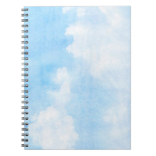 Watercolor clouds and sky background notebook