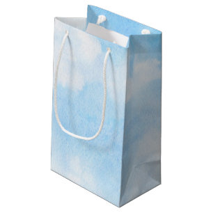 Watercolor clouds and sky background small gift bag