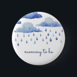 Watercolor Clouds Baby Shower Custom Family Member 6 Cm Round Badge<br><div class="desc">Create your own custom Watercolor Clouds Baby Shower Custom Family Member Buttons using these templates by Cali Graphics. This cute baby shower design features watercolor clouds and raindrops and elegant typography. Customise these buttons by clicking on "Personalise" and enter your text into the template boxes. If you want to change...</div>